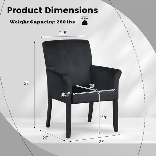 Vista 2 de POWERSTONE Silla de acento ejecutiva, silla de gamuza para invitados de oficina, moderna de mediados de siglo, sillón de recepción con patas de Negro