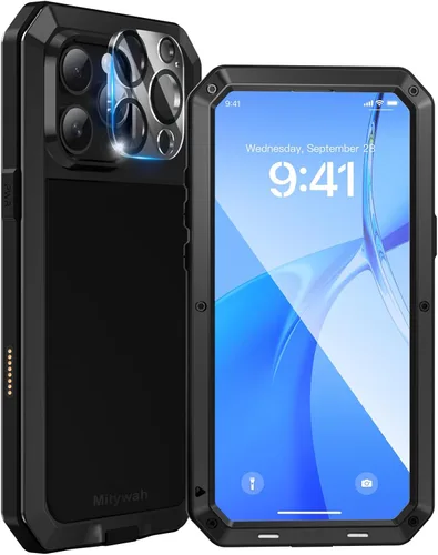 Vista 148 de Mitywah Funda impermeable para iPhone 7/iPhone 8 / iPhone SE 2020, funda de metal resistente de grado militar, protección de cuerpo completo