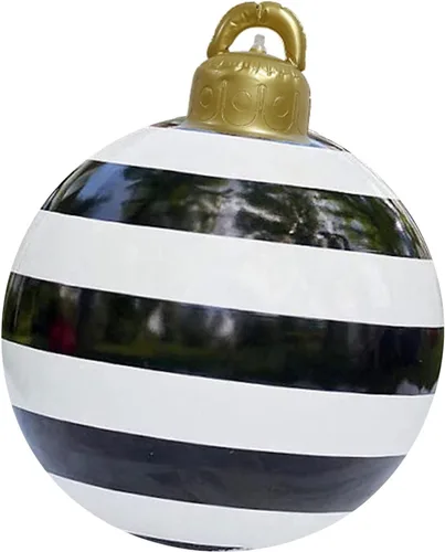 Vista 2 de Decoraciones inflables de Navidad, adornos de Navidad gigantes de 24 pulgadas, bolas de Navidad inflables, decoración de jardín al aire libre extra