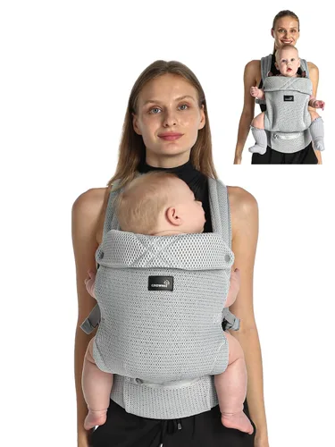 Vista 10 de GROWNSY Portabebés para recién nacidos a niños pequeños, ligero, ergonómico de 7-44 libras, portabebés para recién nacidos con soporte