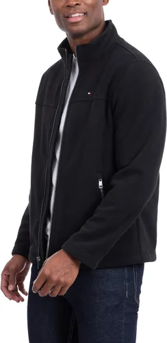 Vista 5 de Tommy Hilfiger Chaqueta de forro polar clásica con cremallera frontal para hombre Negro