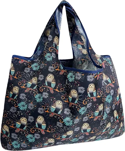 Vista 38 de allydrew Large Foldable Tote Nylon Reusable Grocery Bags
