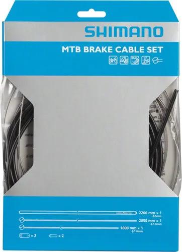 Vista 2 de Shimano Cable de freno MTB inoxidable y conjunto de carcasa (negro) Cables-de-frenos de bicicleta y carcasa