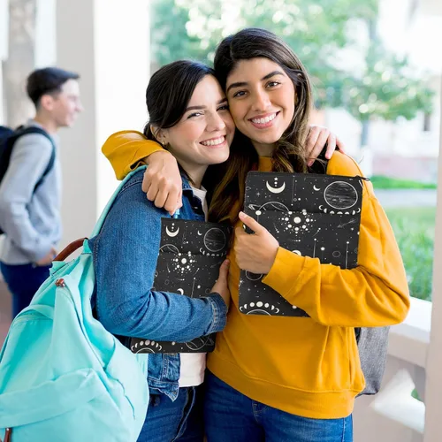 Vista 3 de Funda para Libros Cubiertas de Libros Protector de Libros Estampado Floral con Cremallera Tela Lavable para Adolescentes Adultos Amantes