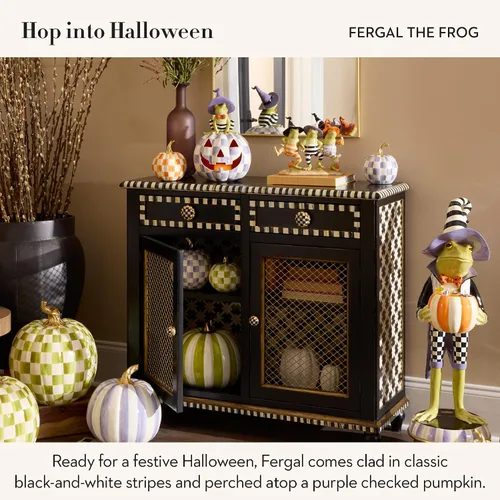 Vista 3 de MACKENZIE-CHILDS Fergal iluminado de Halloween Jack-O'-Lantern Halloween Fergal