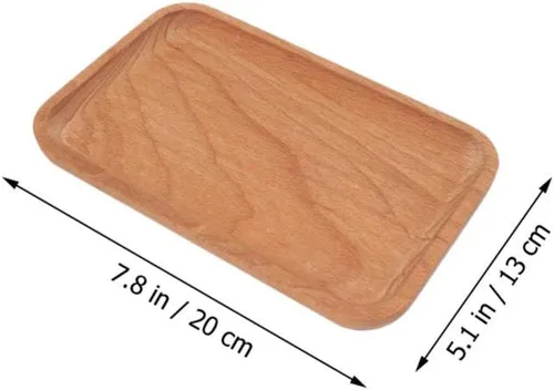 Vista 7 de Cabilock Organizador de frutas de madera maciza, bandeja decorativa para servir pasteles, postres, soporte de exhibición de vajilla de madera