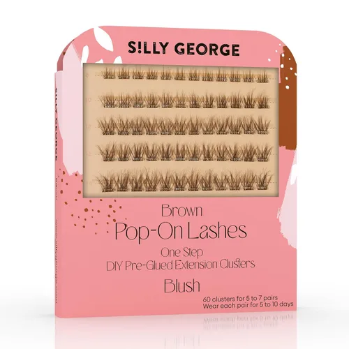 Vista 10 de Silly George Pestañas Pop-On – racimos de pestañas postizas prepegadas de 1 paso para bricolaje, extensiones de aspecto natural, Negro - Bloom
