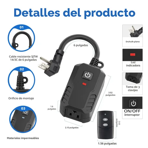 Vista 6 de BN-Link Interruptor de luz inalámbrico con control remoto para interiores
