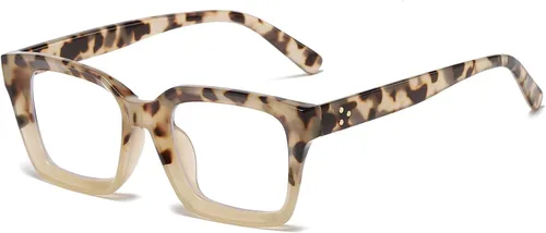 Vista 17 de EYLRIM Classic Thick Square Frame Clear Lens Glasses for Women Men A93 Verde tortuga