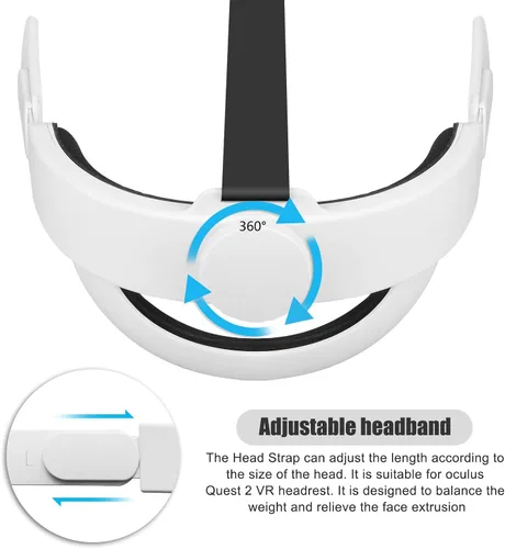 Vista 5 de Esimen Correa de élite K3 Head todo en uno para Oculus Quest 2 con juego de accesorios para funda de transporte correa de espuma cómoda comodidad