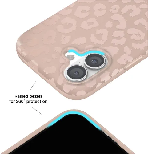 Vista 1332 de VELVET CAVIAR Funda para iPhone 15, compatible con MagSafe, probada contra caídas de 10 pies, fundas protectoras de diseño, leopardo color rosa