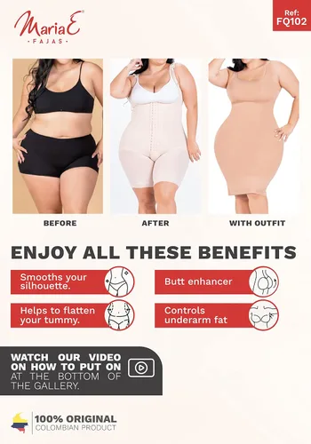 Vista 5 de Fajas moldeadoras de cuerpo completo MARIAE para mujer Fajas Colombianas Postcirugía