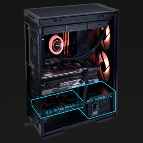 Vista 6 de Lian Li Lancool 207 Compact ATX RGB Carcasa de Computadora para Juegos, Chasis de Torre con Paneles de Malla Optimizados para el Flujo de Aire