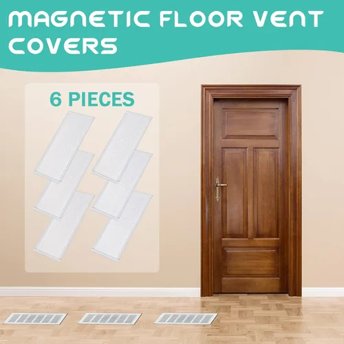 Vista 3 de Cubiertas de ventilación de piso rectangulares, cubierta de rejilla de ventilación de aire, cubierta magnética de malla de ventilación de PVC