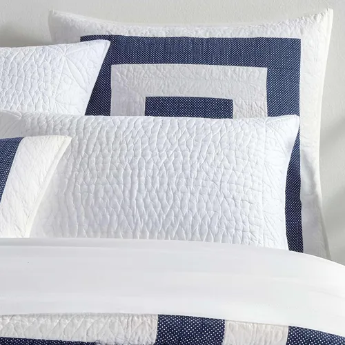 Vista 16 de Pine Cone Hill TAFT - Funda de almohada acolchada neutra, tamaño estándar, patrón de rayas multi/blancas