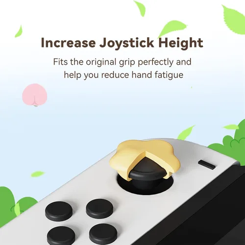 Vista 3 de GeekShare Lindas tapas de silicona con agarre para pulgar, cubierta de joystick compatible con Nintendo Switch OLED Switch Lite, 4