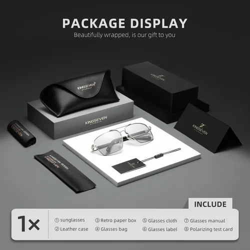 Vista 5 de KINGSEVEN Gafas de sol de nuevo diseño polarizadas lente de revestimiento 2023 auto reinicio marco conducción gafas para hombresmujeres Oculos