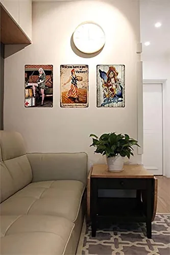 Vista 4 de Letreros de caza para habitación, letrero de metal de oración de caza de ciervos, letrero de estaño de pared, letreros retro para decoración