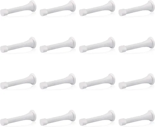 Vista 20 de HOMOTEK Paquete de 1 tope de puerta de resorte con parachoques de goma de 3-1/8", resorte flexible de servicio pesado, tope de puerta de pared