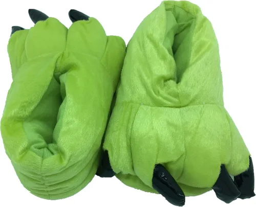 Vista 4 de Zapatos de casa cálidos de felpa con pies de animales para disfraz