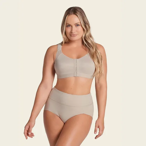 Vista 5 de Leonisa Bragas de compresión adelgazantes de cintura alta, ropa interior con control de abdomen para mujer Beige