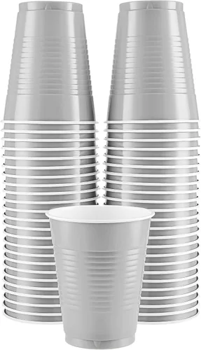 Vista 8 de Amcrate Vasos desechables, vasos de plástico negros de 18 onzas, fuertes y resistentes para bodas, Navidad, Halloween, paquete de 50