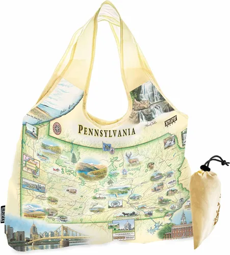 Vista 24 de Xplorer Maps Bolsa con asas – Bolsa de compras reutilizable para comestibles, plegable y lavable de nailon, resistente y compacta