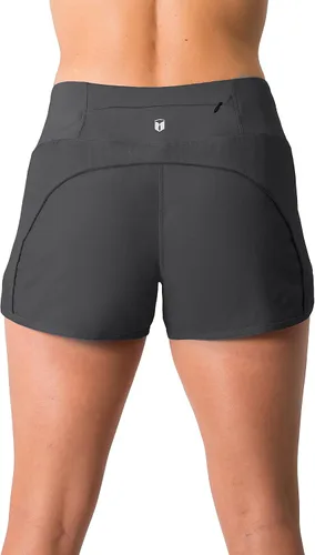 Vista 4 de Tough Mode - Pantalones cortos para mujer, ligeros, con forro de malla, 3 pulgadas, bolsillo con cremallera, para hacer ejercicio, correr