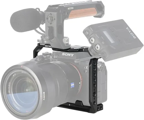 Vista 4 de NICEYRIG Jaula compacta para Sony Alpha 7V / 7R V/Alpha 7 IV/Alpha 7S III con riel NATO doble zapata fría - 497