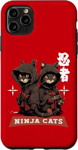 Vista 13 de iPhone 16 Kawaii Japanese Writing Samurai Ninja Cats Samurai Case