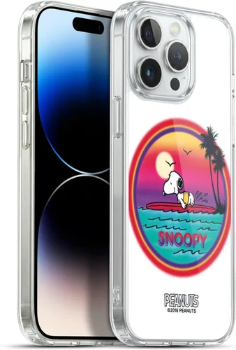 Vista 166 de Head Case Designs Funda de gel con licencia oficial de Peanuts Beach Surf Snoopy Boardwalk Airbrush [protección de grado militar] compatible