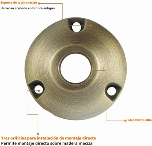 Vista 2 de Cheopha Soporte de montaje en base de latón macizo para luces de paisaje, accesorios de lámpara de árbol, bronce antiguo, paquete de 3