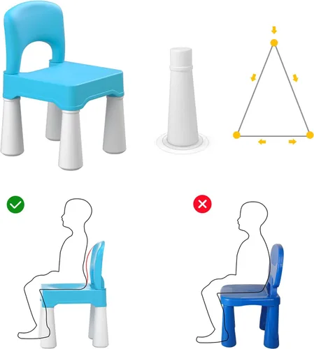 Vista 5 de burgkidz Silla de Plástico para Niños Pequeños, Silla para Niños Duradera y Ligera, Asiento de 9.3" de Altura, Uso en Interiores o Exteriores