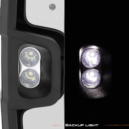 Vista 4 de AKKON - Espejos laterales de remolque para Toyota Tundra 2007-2021, color negro, par izquierdo+derecho con luz de giro y señal de punto ciego