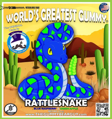 Vista 3 de Gummy Snake - Frambuesa azul/manzana verde