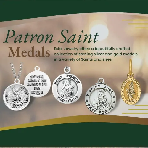 Vista 8 de Extel Collar con medalla de San Benito, Plata esterlina, No es una piedra preciosa