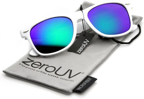 Vista 2 de zeroUV - Gafas de sol cuadradas blancas para hombres con lente reflectante