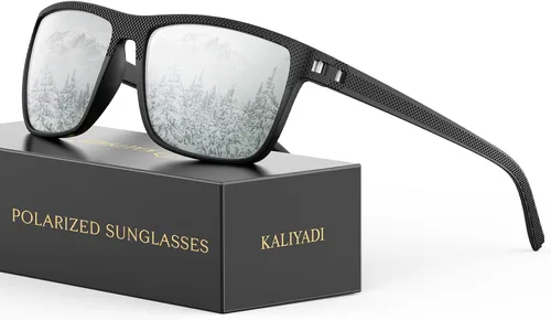 Vista 40 de KALIYADI Gafas de sol polarizadas para hombre, gafas de sol ligeras con protección UV para conducir, pescar y jugar golf (3 unidades) Negro