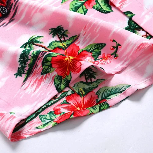 Vista 7 de SheLucki - Camisa hawaiana para hombre, unisex, casual, manga corta, con botones, estampada con sombra de palmeras, para el verano en la playa