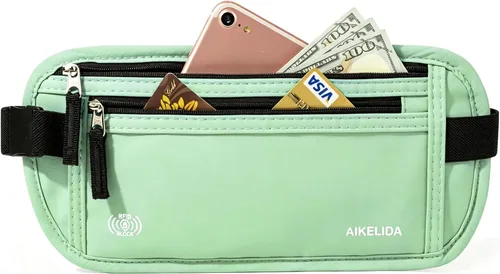 Vista 15 de Cinturón de dinero para pasaporte para mujeres y hombres - Cartera de viaje Negro