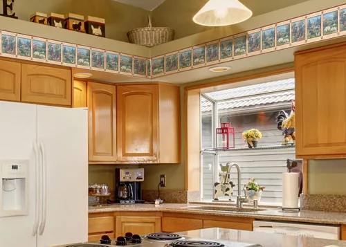 Vista 2 de CONCORD WALLCOVERINGS ™ Papel Pintado Frontera País Patrón Granja Ovejas Vacas Pollo Para Casa De Campo Cocina De Granja, Beige Verde Marrón, 15