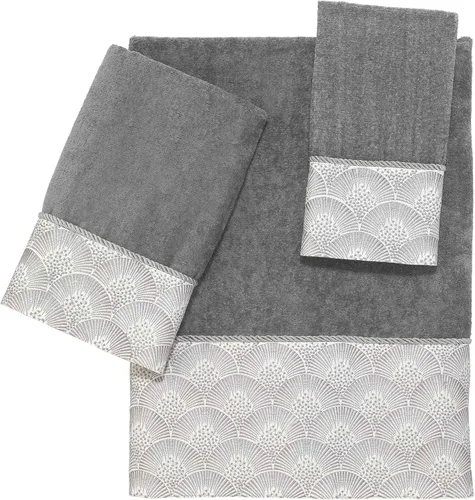 Vista 9 de Avanti Linens - Juego de toallas de 3 piezas, toallas de algodón suaves y absorbentes (colección Deco Shell, marfil)