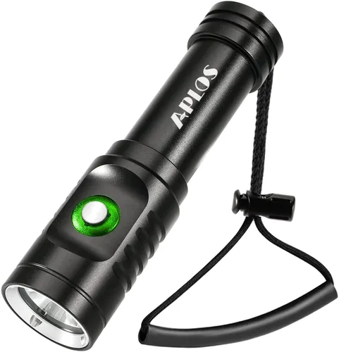 Vista 7 de APLOS Linterna de buceo AP30 3000lm con 3 modos, indicador de alimentación, IPX8 impermeable profesional recargable luz de buceo