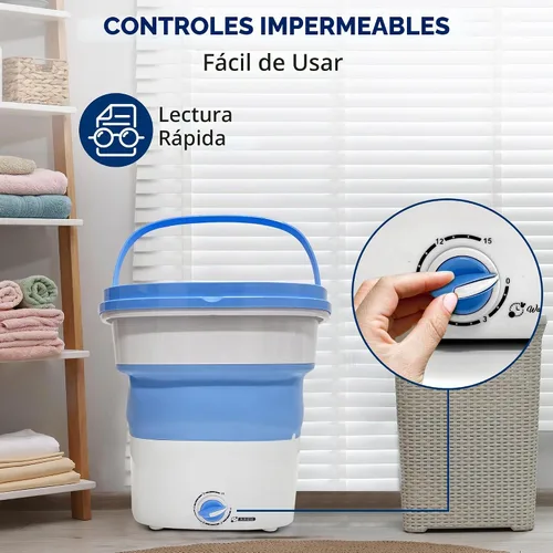 Vista 3 de Pure Clean Lavadora portátil de 15 litros – Mini lavadora plegable para ropa de bebé, ropa interior, ropa pequeña – Lavadora compacta