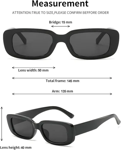 Vista 6 de BOJOD Gafas de sol rectangulares para mujer, gafas de sol retro de moda, protección UV 400, marco cuadrado, Marrón