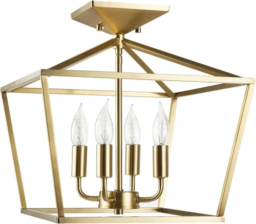 Vista 14 de Globe Electric 66000073 Lámpara de techo con brazo ajustable de montaje semiempotrado de 4 luces, latón mate, brazos giratorios, accesorios