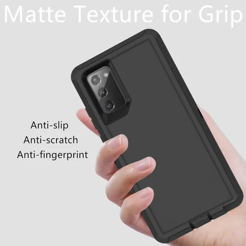 Vista 7 de Funda para Samsung Galaxy Note 20 (no para Note 20 Ultra), resistente funda protectora a prueba de polvo, a prueba de golpes, protección contra Negro