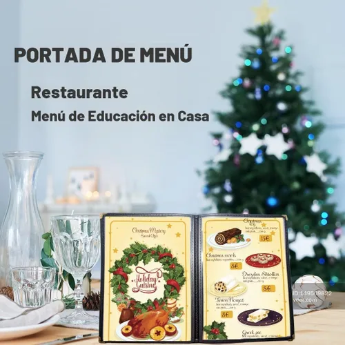 Vista 2 de 2 piezas de fundas de menú de 8.5 x 11 pulgadas, soporte para menú de restaurante, 4 páginas, 8 vistas, funda transparente de menú, se adapta a