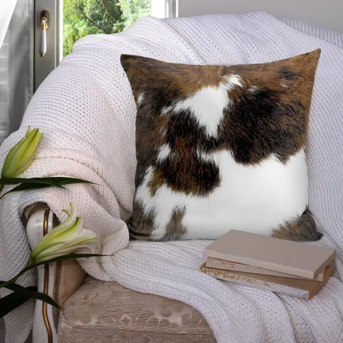 Vista 3 de Peryiter 6 fundas de almohada con estampado de piel de vacuno de 18 x 18
