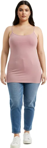Vista 324 de Emmalise Camisola larga casual básica para mujer, con tirantes ajustables, top en capas